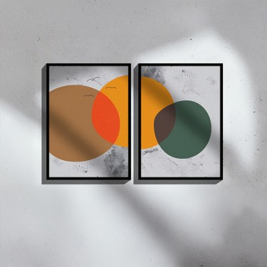 Πίνακας Derdia I δίπτυχος με ψηφιακή εκτύπωση και πλαίσιο 33x1.5x48εκ Υλικό: SOLID WOOD - 3MM CARDBOARD 409-000139