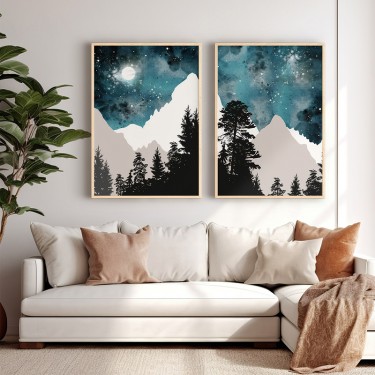 Πίνακας Grezio δίπτυχος με ψηφιακή εκτύπωση και πλαίσιο 33x1.5x48εκ Υλικό: SOLID WOOD - 3MM CARDBOARD 409-000148