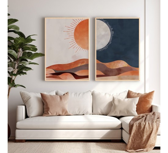 Πίνακας Lebrano δίπτυχος με ψηφιακή εκτύπωση και πλαίσιο 33x1.5x48εκ Υλικό: SOLID WOOD - 3MM CARDBOARD 409-000152