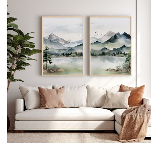 Πίνακας Crelo δίπτυχος με ψηφιακή εκτύπωση και πλαίσιο 33x1.5x48εκ Υλικό: SOLID WOOD - 3MM CARDBOARD 409-000154