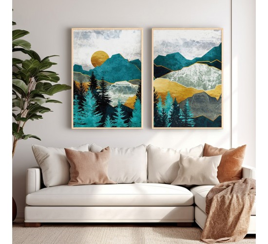 Πίνακας Lovas δίπτυχος με ψηφιακή εκτύπωση και πλαίσιο 33x1.5x48εκ Υλικό: SOLID WOOD - 3MM CARDBOARD 409-000155