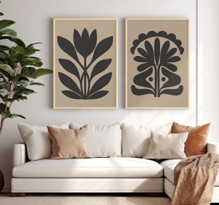 Πίνακας Tianta δίπτυχος με ψηφιακή εκτύπωση και πλαίσιο 33x1.5x48εκ Υλικό: SOLID WOOD - 3MM CARDBOARD 409-000159