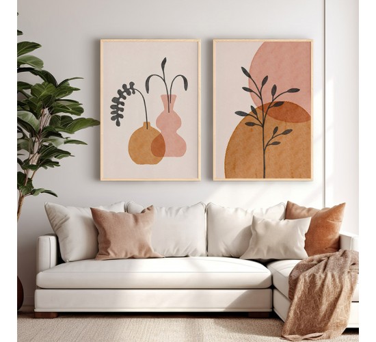 Πίνακας Asren δίπτυχος με ψηφιακή εκτύπωση και πλαίσιο 33x1.5x48εκ Υλικό: SOLID WOOD - 3MM CARDBOARD 409-000164