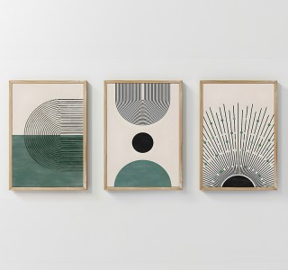 Πίνακας Kertia τρίπτυχος με ψηφιακή εκτύπωση και πλαίσιο 33x1.5x48εκ Υλικό: SOLID WOOD - 3MM CARDBOARD 409-000173