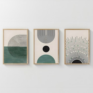 Πίνακας Kertia τρίπτυχος με ψηφιακή εκτύπωση και πλαίσιο 33x1.5x48εκ Υλικό: SOLID WOOD - 3MM CARDBOARD 409-000173