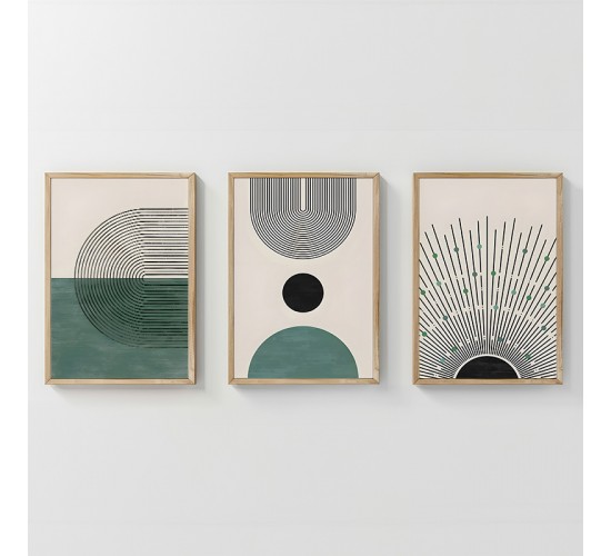 Πίνακας Kertia τρίπτυχος με ψηφιακή εκτύπωση και πλαίσιο 33x1.5x48εκ Υλικό: SOLID WOOD - 3MM CARDBOARD 409-000173