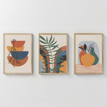 Πίνακας Alenza τρίπτυχος με ψηφιακή εκτύπωση και πλαίσιο 33x1.5x48εκ Υλικό: SOLID WOOD - 3 MM CARDBOARD 409-000174