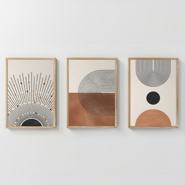 Πίνακας Jemba τρίπτυχος με ψηφιακή εκτύπωση και πλαίσιο 33x1.5x48εκ Υλικό: SOLID WOOD - 3MM CARDBOARD 409-000175