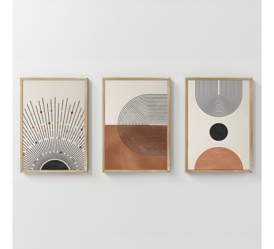 Πίνακας Jemba τρίπτυχος με ψηφιακή εκτύπωση και πλαίσιο 33x1.5x48εκ Υλικό: SOLID WOOD - 3MM CARDBOARD 409-000175