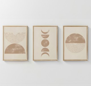 Πίνακας Kriky τρίπτυχος με ψηφιακή εκτύπωση και πλαίσιο 33x1.5x48εκ Υλικό: SOLID WOOD - 3MM CARDBOARD 409-000176