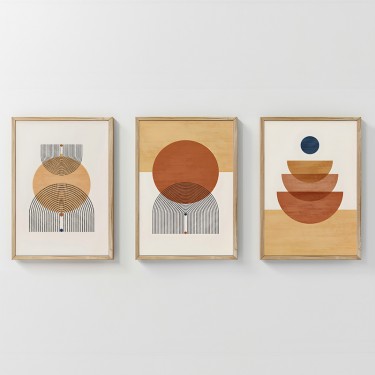 Πίνακας Mireta τρίπτυχος με ψηφιακή εκτύπωση και πλαίσιο 33x1.5x48εκ Υλικό: SOLID WOOD - 3MM CARDBOARD 409-000178