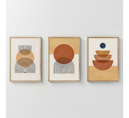 Πίνακας Mireta τρίπτυχος με ψηφιακή εκτύπωση και πλαίσιο 33x1.5x48εκ Υλικό: SOLID WOOD - 3MM CARDBOARD 409-000178