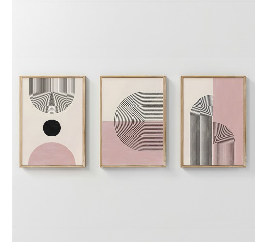 Πίνακας Ourva τρίπτυχος με ψηφιακή εκτύπωση και πλαίσιο 33x1.5x48εκ Υλικό: SOLID WOOD - 3MM CARDBOARD 409-000180