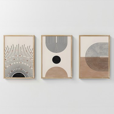 Πίνακας Lagon τρίπτυχος με ψηφιακή εκτύπωση και πλαίσιο 33x1.5x48εκ Υλικό: SOLID WOOD - 3MM CARDBOARD 409-000183