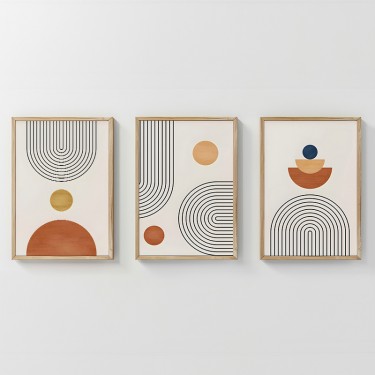 Πίνακας Lenda τρίπτυχος με ψηφιακή εκτύπωση και πλαίσιο 33x1.5x48εκ Υλικό: SOLID WOOD - 3MM CARDBOARD 409-000187