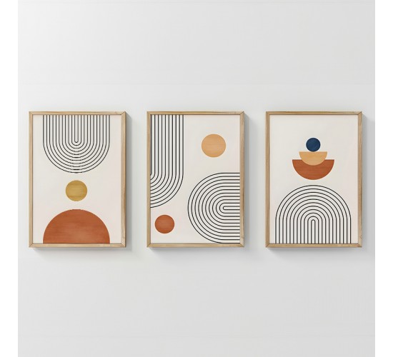 Πίνακας Lenda τρίπτυχος με ψηφιακή εκτύπωση και πλαίσιο 33x1.5x48εκ Υλικό: SOLID WOOD - 3MM CARDBOARD 409-000187