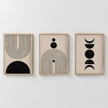 Πίνακας Aregon τρίπτυχος με ψηφιακή εκτύπωση και πλαίσιο 33x1.5x48εκ Υλικό: SOLID WOOD - 3MM CARDBOARD 409-000188