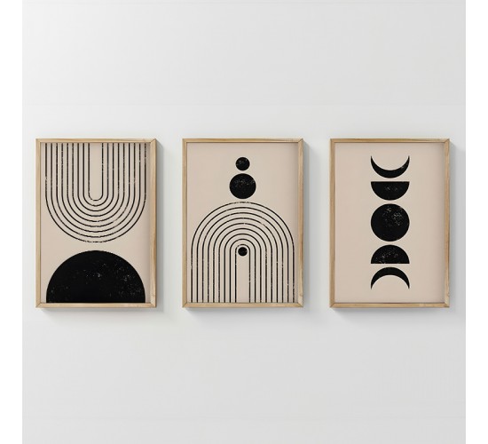 Πίνακας Aregon τρίπτυχος με ψηφιακή εκτύπωση και πλαίσιο 33x1.5x48εκ Υλικό: SOLID WOOD - 3MM CARDBOARD 409-000188