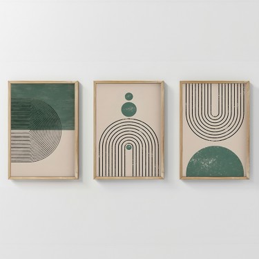 Πίνακας Malecy τρίπτυχος με ψηφιακή εκτύπωση και πλαίσιο 33x1.5x48εκ Υλικό: SOLID WOOD - 3MM CARDBOARD 409-000190