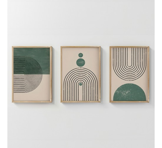 Πίνακας Malecy τρίπτυχος με ψηφιακή εκτύπωση και πλαίσιο 33x1.5x48εκ Υλικό: SOLID WOOD - 3MM CARDBOARD 409-000190