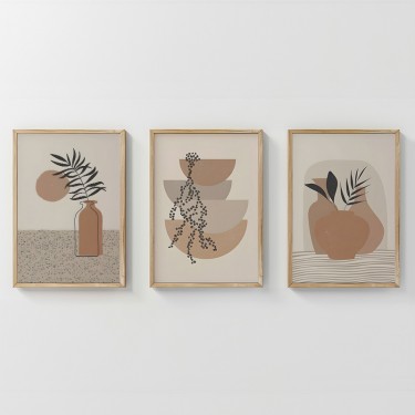 Πίνακας Derzy τρίπτυχος με ψηφιακή εκτύπωση και πλαίσιο 33x1.5x48εκ Υλικό: SOLID WOOD - 3MM CARDBOARD 409-000192