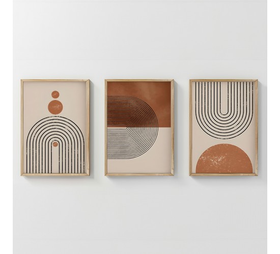 Πίνακας Herela τρίπτυχος με ψηφιακή εκτύπωση και πλαίσιο 33x1.5x48εκ Υλικό: SOLID WOOD - 3 MM CARDBOARD 409-000194