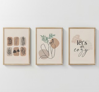 Πίνακας Xinbia τρίπτυχος με ψηφιακή εκτύπωση και πλαίσιο 33x1.5x48εκ Υλικό: SOLID WOOD - 3MM CARDBOARD 409-000196