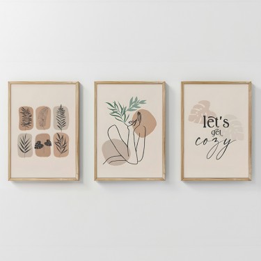 Πίνακας Xinbia τρίπτυχος με ψηφιακή εκτύπωση και πλαίσιο 33x1.5x48εκ Υλικό: SOLID WOOD - 3MM CARDBOARD 409-000196