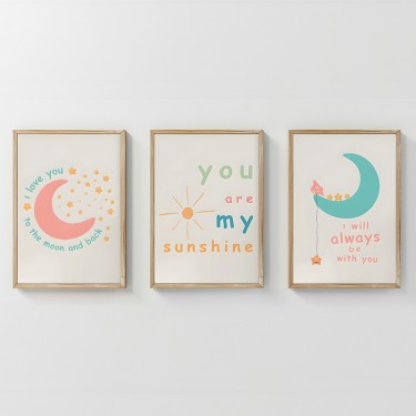 Πίνακας Pepy τρίπτυχος με ψηφιακή εκτύπωση και πλαίσιο 33x1.5x48εκ Υλικό: SOLID WOOD - 3MM CARDBOARD 409-000199