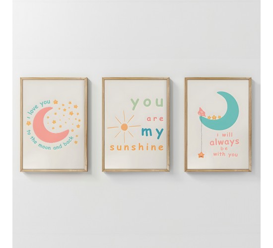 Πίνακας Pepy τρίπτυχος με ψηφιακή εκτύπωση και πλαίσιο 33x1.5x48εκ Υλικό: SOLID WOOD - 3MM CARDBOARD 409-000199