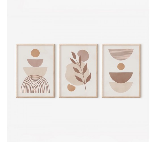 Πίνακας Binbia τρίπτυχος με ψηφιακή εκτύπωση και πλαίσιο 33x1.5x48εκ Υλικό: SOLID WOOD - 3MM CARDBOARD 409-000210