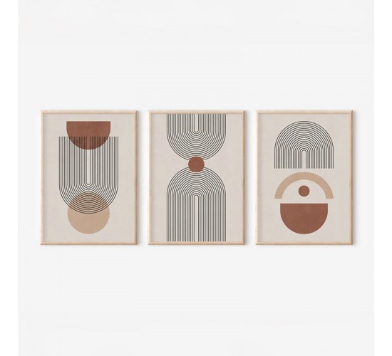 Πίνακας Frenja τρίπτυχος με ψηφιακή εκτύπωση και πλαίσιο 33x1.5x48εκ Υλικό: SOLID WOOD - 3MM CARDBOARD 409-000211