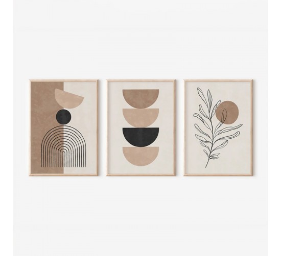 Πίνακας Voida τρίπτυχος με ψηφιακή εκτύπωση και πλαίσιο 33x1.5x48εκ Υλικό: SOLID WOOD - 3MM CARDBOARD 409-000214