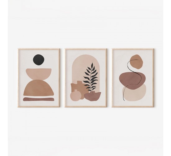 Πίνακας Halona τρίπτυχος με ψηφιακή εκτύπωση και πλαίσιο 33x1.5x48εκ Υλικό: SOLID WOOD - 3MM CARDBOARD 409-000215