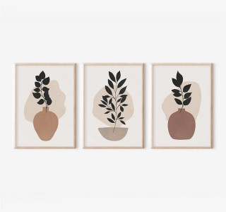 Πίνακας Ferez τρίπτυχος με ψηφιακή εκτύπωση και πλαίσιο 33x1.5x48εκ Υλικό: SOLID WOOD - 3MM CARDBOARD 409-000218