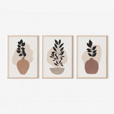 Πίνακας Ferez τρίπτυχος με ψηφιακή εκτύπωση και πλαίσιο 33x1.5x48εκ Υλικό: SOLID WOOD - 3MM CARDBOARD 409-000218