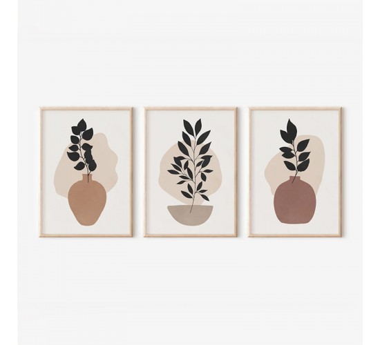 Πίνακας Ferez τρίπτυχος με ψηφιακή εκτύπωση και πλαίσιο 33x1.5x48εκ Υλικό: SOLID WOOD - 3MM CARDBOARD 409-000218