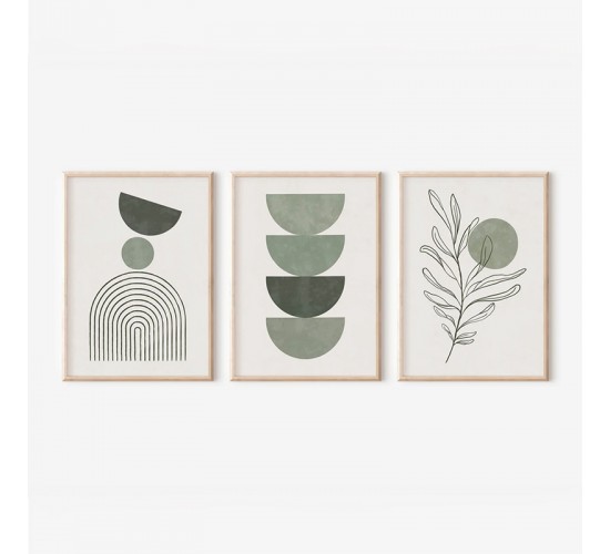 Πίνακας Zerifa τρίπτυχος με ψηφιακή εκτύπωση και πλαίσιο 33x1.5x48εκ Υλικό: SOLID WOOD - 3MM CARDBOARD 409-000219