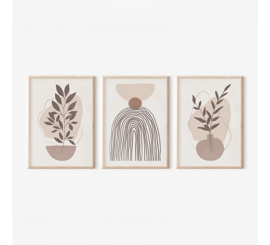 Πίνακας Frendy τρίπτυχος με ψηφιακή εκτύπωση και πλαίσιο 33x1.5x48εκ Υλικό: SOLID WOOD - 3MM CARDBOARD 409-000222