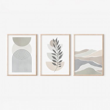 Πίνακας Werda τρίπτυχος με ψηφιακή εκτύπωση και πλαίσιο 33x1.5x48εκ Υλικό: SOLID WOOD - 3MM CARDBOARD 409-000225