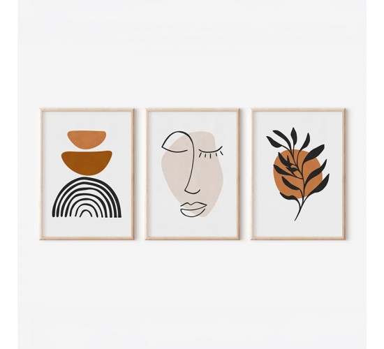 Πίνακας Dremfia τρίπτυχος με ψηφιακή εκτύπωση και πλαίσιο 33x1.5x48εκ Υλικό: SOLID WOOD - 3MM CARDBOARD 409-000226