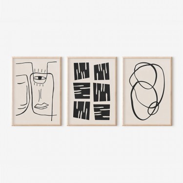 Πίνακας Lumora τρίπτυχος με ψηφιακή εκτύπωση και πλαίσιο 33x1.5x48εκ Υλικό: SOLID WOOD - 3MM CARDBOARD 409-000228