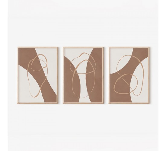 Πίνακας Orenis τρίπτυχος με ψηφιακή εκτύπωση και πλαίσιο 33x1.5x48εκ Υλικό: SOLID WOOD - 3MM CARDBOARD 409-000231