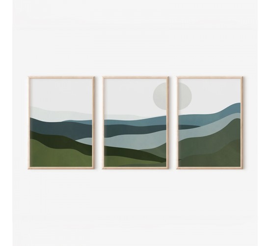 Πίνακας Orbis τρίπτυχος με ψηφιακή εκτύπωση και πλαίσιο 33x1.5x48εκ Υλικό: SOLID WOOD - 3MM CARDBOARD 409-000233