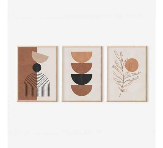 Πίνακας Mistel τρίπτυχος με ψηφιακή εκτύπωση και πλαίσιο 33x1.5x48εκ Υλικό: SOLID WOOD - 3M CARDBOARD 409-000235