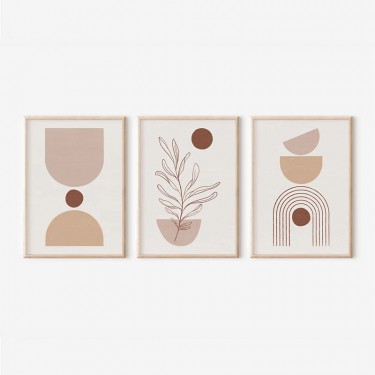 Πίνακας Stijo τρίπτυχος με ψηφιακή εκτύπωση και πλαίσιο 33x1.5x48εκ Υλικό: SOLID WOOD - 3MM CARDBOARD 409-000236