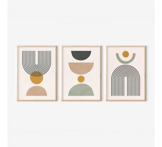 Πίνακας Ominel τρίπτυχος με ψηφιακή εκτύπωση και πλαίσιο 33x1.5x48εκ Υλικό: SOLID WOOD - 3MM CARDBOARD 409-000237