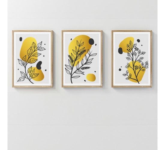 Πίνακας Jerif τρίπτυχος με ψηφιακή εκτύπωση και πλαίσιο 33x1.5x48εκ Υλικό: SOLID WOOD - 3MM CARDBOARD 409-000239