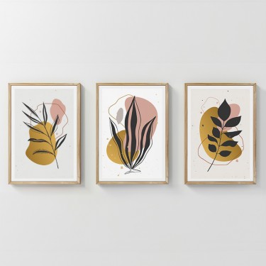 Πίνακας Kereby τρίπτυχος με ψηφιακή εκτύπωση και πλαίσιο 33x1.5x48εκ Υλικό: SOLID WOOD - 3MM CARBOARD 409-000240