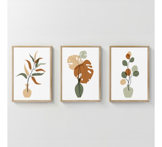 Πίνακας Aural τρίπτυχος με ψηφιακή εκτύπωση και πλαίσιο 33x1.5x48εκ Υλικό: SOLID WOOD - 3MM CARDBOARD 409-000242